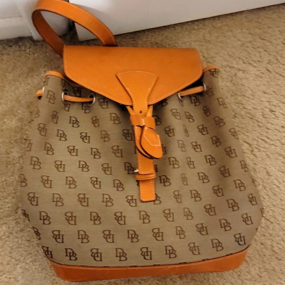 Vintage Dooney and Bourke monogram signature backpack